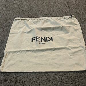 Fendi Beige Dust Bag with Black Logo